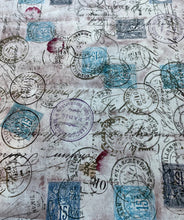 Load image into Gallery viewer, Postage stamp Canvas cloth The Canvas Cloth collection by Tim Holtz is a part of his Eclectic Elements series and offers a variety of prints perfect for crafting, bags, and more. This 100% cotton canvas features some of the most popular designs from the Eclectic Elements collections
