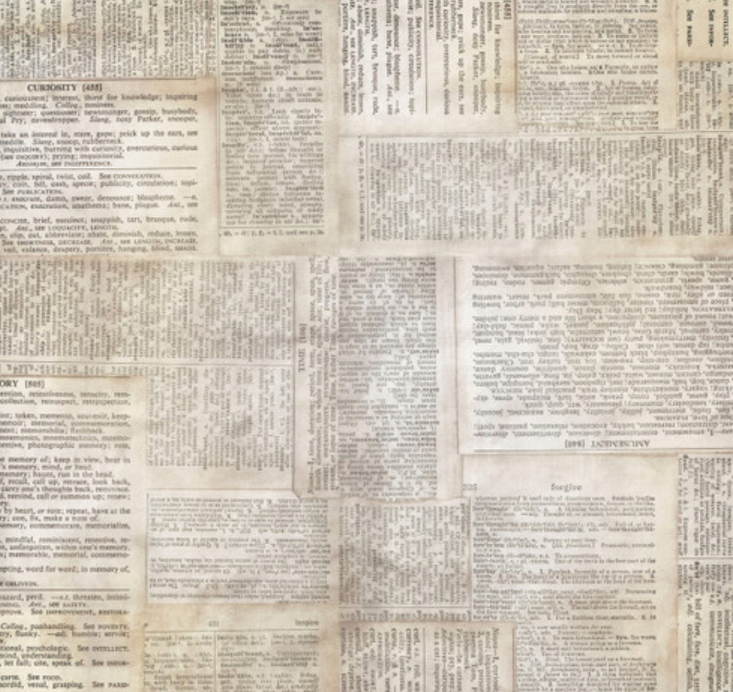 Dictionary Precut 108” Cotton Wideback by Tim Holtz for Free Spirit Fabrics
