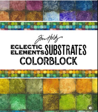 Load image into Gallery viewer, Colorblock by Tim Holtz for Free Spirit Fabrics is a collection of fabrics that features colorful cubes of vibrant tones distressed in timeworn grunge, reminiscent of an artist’s palette. The collection creates a visual impact to immerse your imagination and can be used as a standalone collection or integrated into other collections. The fabric is made of 100% cotton
