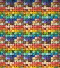 Load image into Gallery viewer, Colorblock by Tim Holtz for Free Spirit Fabrics is a collection of fabrics that features colorful cubes of vibrant tones distressed in timeworn grunge, reminiscent of an artist’s palette. This one is Colorblock Mosaic
