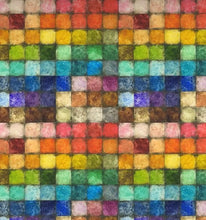 Load image into Gallery viewer, Colorblock by Tim Holtz for Free Spirit Fabrics is a collection of fabrics that features colorful cubes of vibrant tones distressed in timeworn grunge, reminiscent of an artist’s palette. Colorblock Tile
