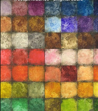Load image into Gallery viewer, Colorblock by Tim Holtz for Free Spirit Fabrics is a collection of fabrics that features colorful cubes of vibrant tones distressed in timeworn grunge, reminiscent of an artist’s palette.  This one is colorblock Patchwork.

