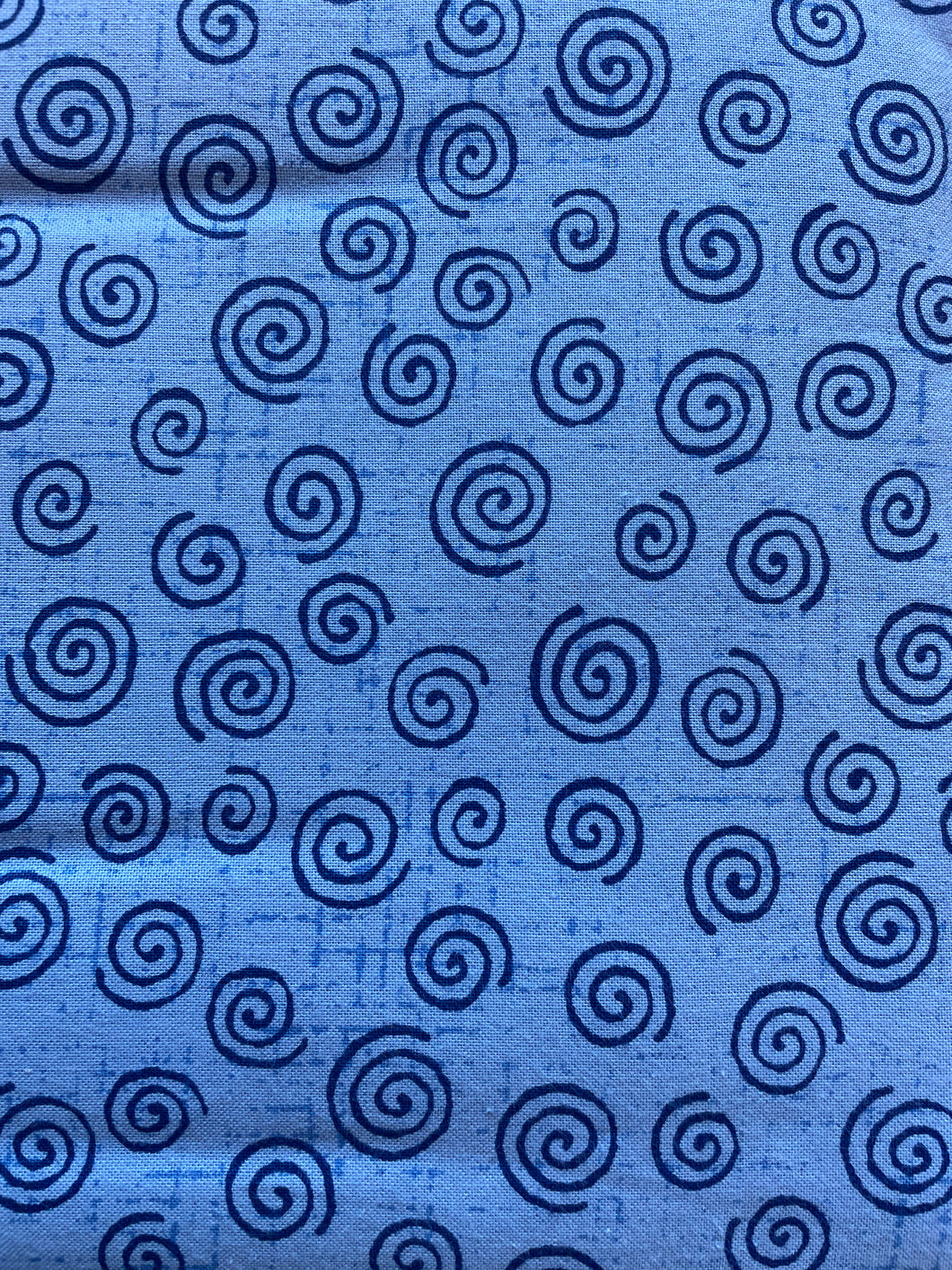 Light blue with dark blue swirls Wideback precut 108” by Westrade Fabrics
