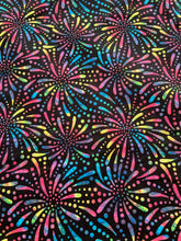 Load image into Gallery viewer, Fireworks on black precut 108” x 108”Wideback by Wilmington Prints
