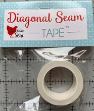Load image into Gallery viewer, What is Diagonal Seam Tape?  Diagonal Seam Tape is essentially washi tape that you place on the front plate of your sewing machine. It acts as a guide while you’re sewing diagonal seams. The tape is strong, thin, and sticks well to almost any surface. Each roll contains 10 yards of tape, so it should last you quite a while.
