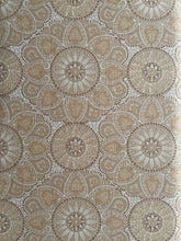 Load image into Gallery viewer, Cotton Wideback in Cream mandalas on a beige background by Kim Diehl 
